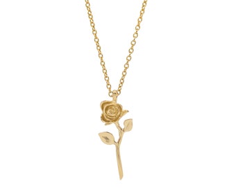 Collar Rosa Devoción – Oro amarillo de 14 k