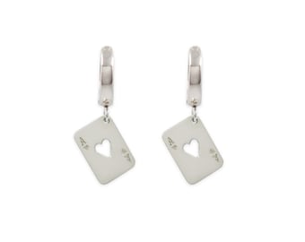 Ace of Hearts Hoop Earring – Sterling Silver