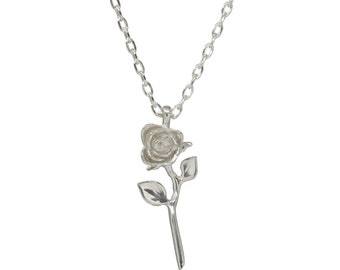 Collar Rosa Devoción - Plata de ley