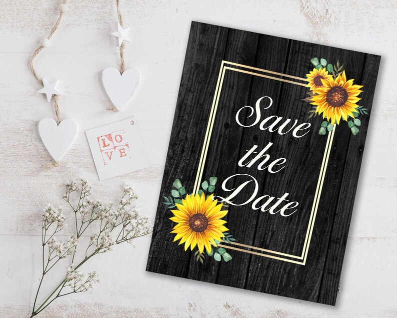 Geometric Sunflower Floral Frames Rustic frames clipart Yellow floral Sunflower digital frame PNG Floral Wedding frames Sunflower art