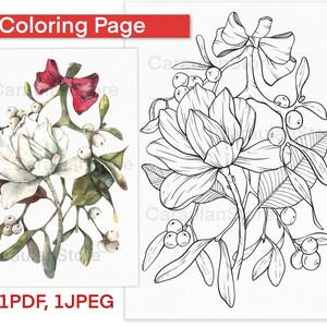 Christmas Coloring Pages, Holidays Colouring page, Adult Coloring Pages, Floral Coloring Pages for adults, Coloring at Home, Home Activity