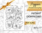 Printable Adult Coloring Page Flower Coloring Page for - Etsy