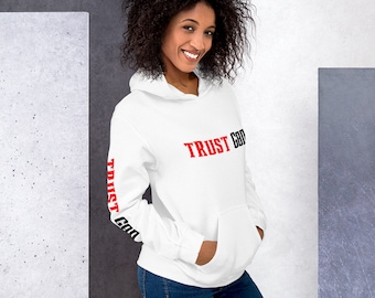 Unisex Trust God Hoodie (Red and Black Logo)