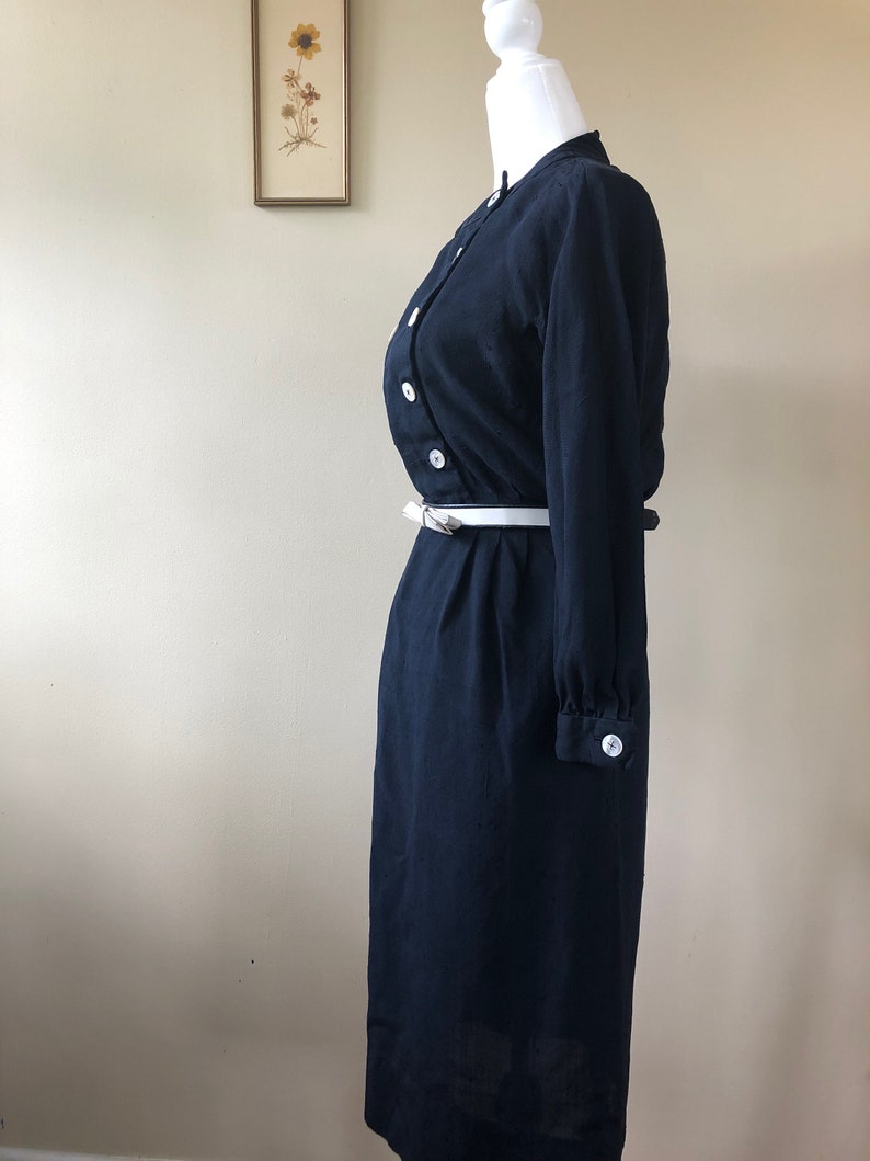 60s Black Belted Shirtdress