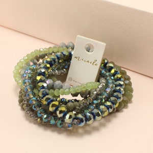 Bohemian 9 Strands Crystal Beaded Multi-Layer Stacking Elastic Bracelets