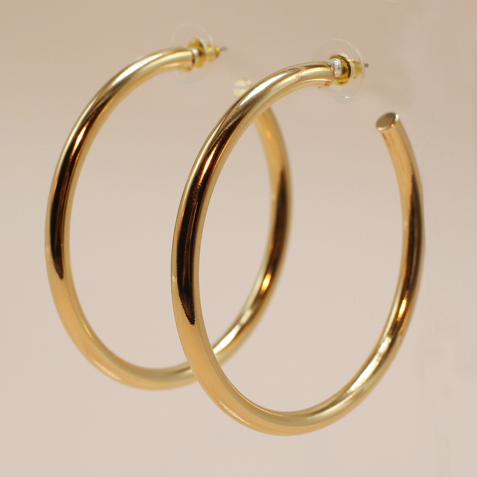 Lightweight Brass Bold Hoop Everyday Wear Fashion Earring - Etsy