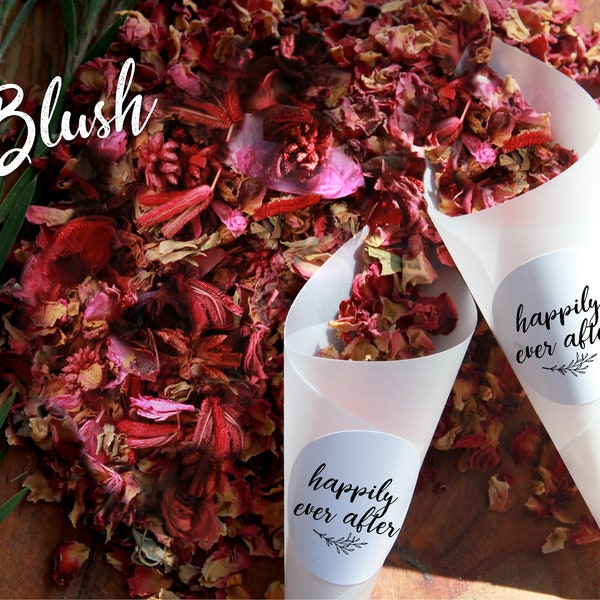 Confetti cones with biodegradable rose petal with DIY petal cone and sticker set bulk buy, comes with design, biodegradable confetti