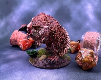 Fully Painted Owlbear Miniature for Dungeons and Dragons