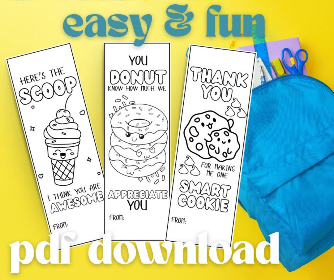 Printable Teacher Appreciation Coloring Bookmarks: Fun Designs (PDF ...