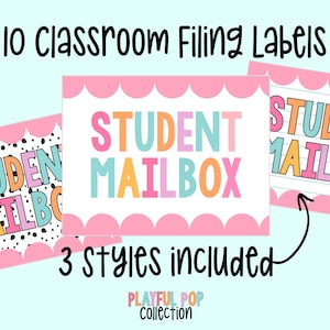 Editable Student Filing Labels for Teachers | Numbered Mailbox & Folder Labels | Classroom Organization | Canva Template | Instant Download