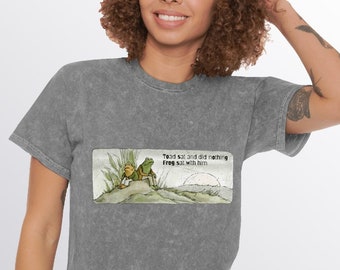 Frog And Toad Unisex Mineral Wash T-Shirt, Meme Cottagecore Aesthetic Shirt, Gift for Friend, Vintage Classic Book Tee, Frog Lover Gift
