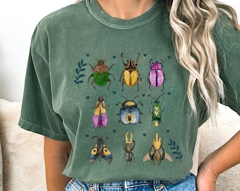 Vintage Insect Graphic Tee, Garment Dyed Comfort Colors