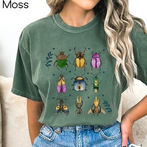 Insect Collection Tee, Vintage Bug Shirt, Comfort Colors, Garment Dyed, Boho, Oversized, Vintage, Cute Beetle Shirt, Aesthetic Naturalist