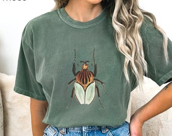 Vintage Beetle T-Shirt, Garment Dyed Comfort Colors, Boho Insect Tee