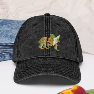 Frog And Toad Vintage Cotton Twill Cap, meme Cottagecore Aesthetic, Gift for friend, Vintage Book Unisex Cap, Cute Frog Cap