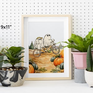 Vintage-Inspired Frog And Toad Ghost Halloween Satin Posters, Friends Gift, Halloween Print, Frog Wall Decor, Frog Art, Light Academia Decor