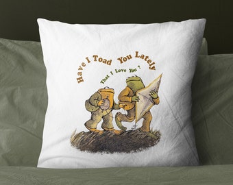 Frog And Toad Pillow, Valentine Book Lover Gift, Gift for friend, Vintage Classic Book Pillow Cover, Frog And Toad LGBT Gift, Loved one Gift