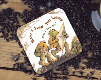 Frog and Toad Valentine Coaster, Frog and Toad Gift,LGBT Gift, Frog and Toad Coaster, Book Lover Gift, Best Friend Gift, Loved One Gift