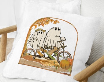 Frog And Toad Ghost Halloween Pillow, Light Academia, Gift for friend, Vintage Classic Book Pillow Cover, Frog And Toad, Book Lover Gift