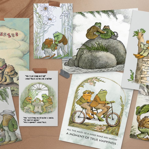 Set of Vintage-Inspired Frog And Toad Posters, Ideal Friends Gift, Arnold Lobel Art Print, Frog Wall Decor, Frog Art, Multiple Prints