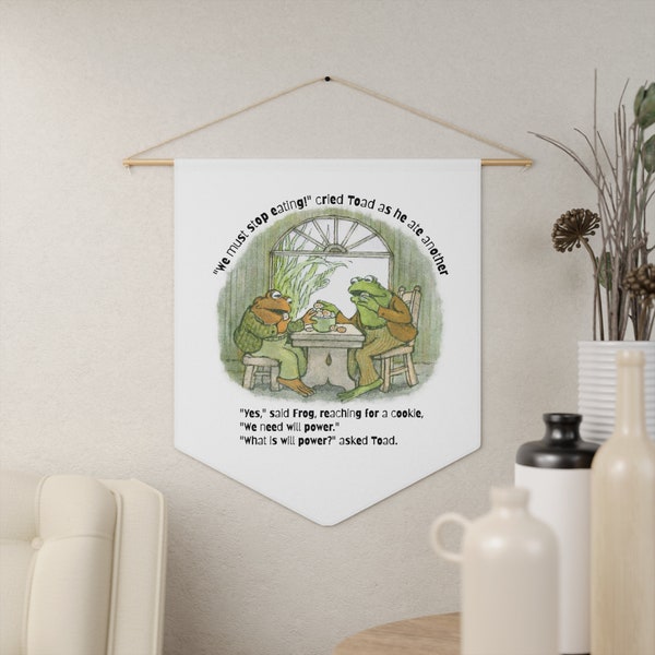 Frog and Toad Canvas Pennant, Frog and Toad Gift, Teacher Gift, Gift for Friend, Book Lover Gift, Best Friend Gift, Student Gift,Wall Decor