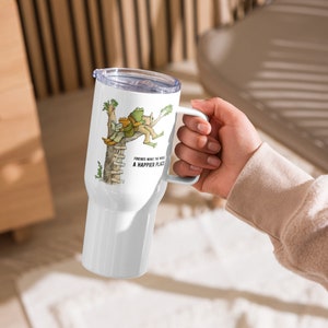 Frog and Toad Travel mug with a handle, Frog and Toad Gift, Teacher Gift, Frog Mug, Book Lover Gift, Cottagecore Mug, Best Friend Gift