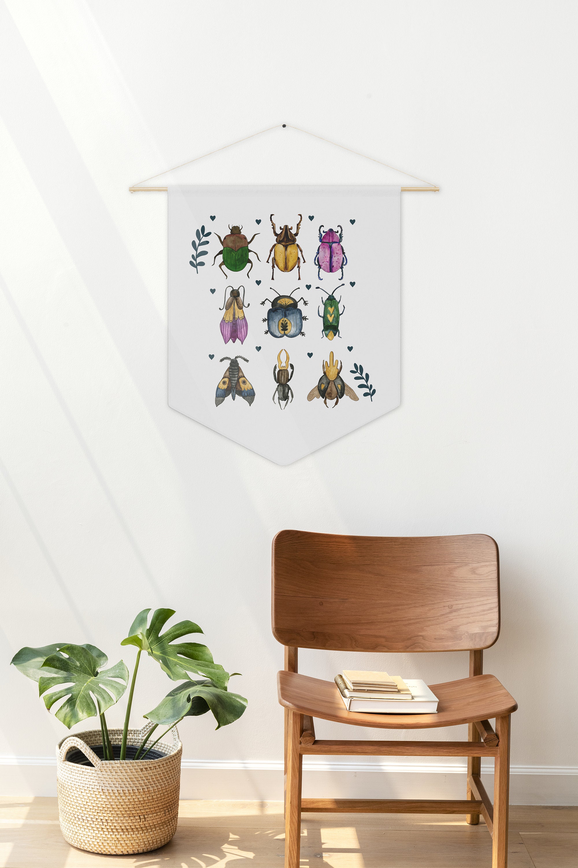 Fly Insect Flag Vintage Insect Pennant Flag, Botanical Beetle Wall Decor - Etsy