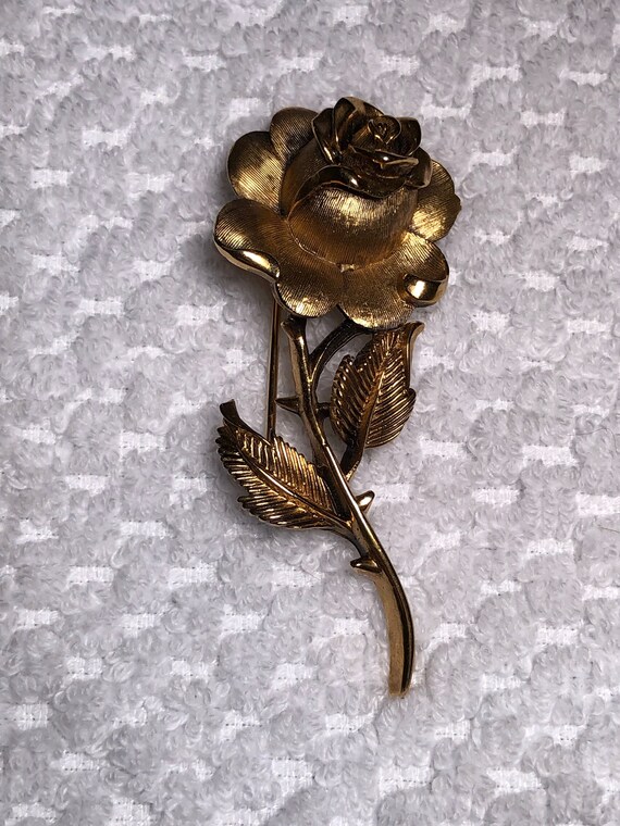 trifari rose brooch