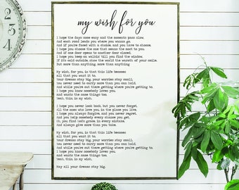 my wish for you | flat canvas wall art | minimalist farmhouse design | family & home décor sign | inspirational | Ready to Frame