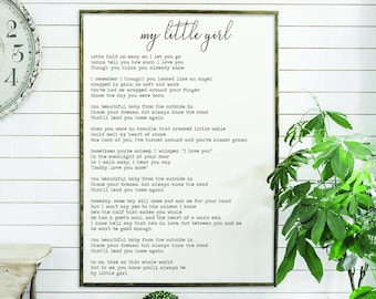 my little girl | flat canvas wall art | minimalist farmhouse design | family & home décor sign | girls bedroom | Ready to Frame