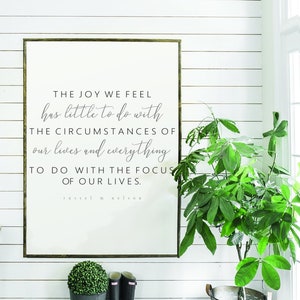 the joy we feel | flat canvas wall art | minimalist farmhouse design | home family sign | inspirational | Nelson | Ready to Frame