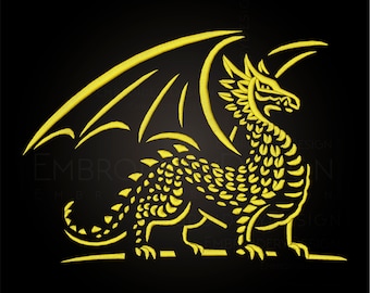 golden dragon Embroidery Machine Designs Instant Digital Download Pes File