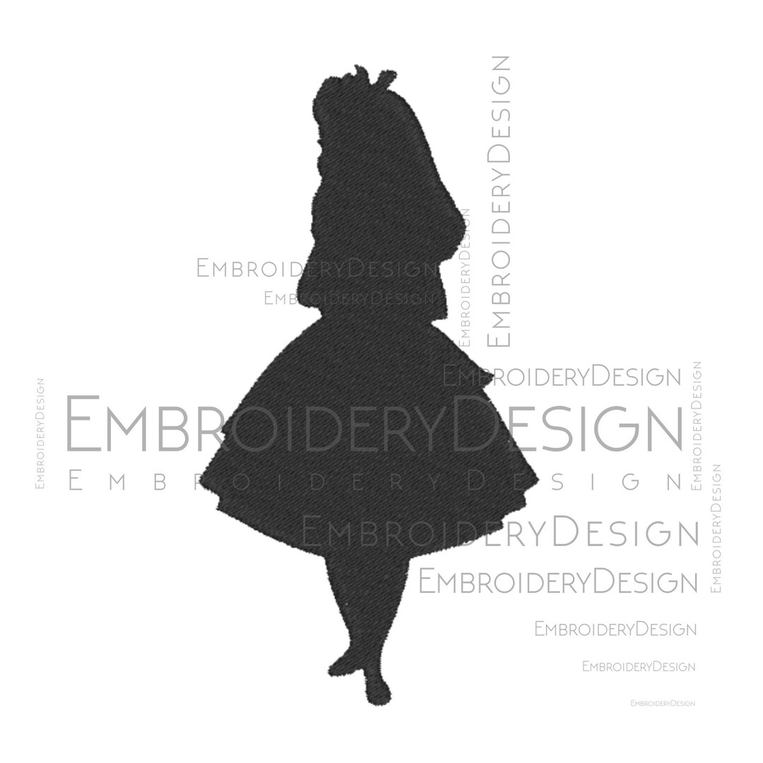 Alice in Wonderland Embroidery Machine Design Silhouette Etsy