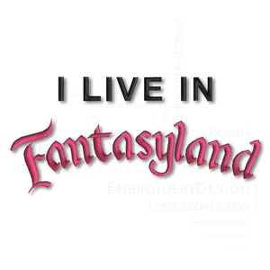I live in Fantasyland Embroidery Machine Designs Love Heart Instant Digital Download Pes File