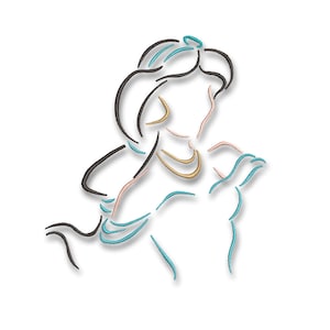 Princess Jasmine Embroidery Machine Design Pes Instant Digital Download