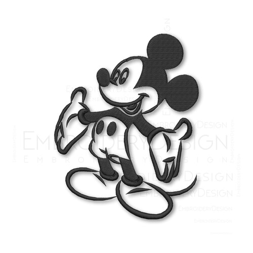 Mickey Mouse Sketch V6 Disney Embroidery Machine Designs Etsy Denmark