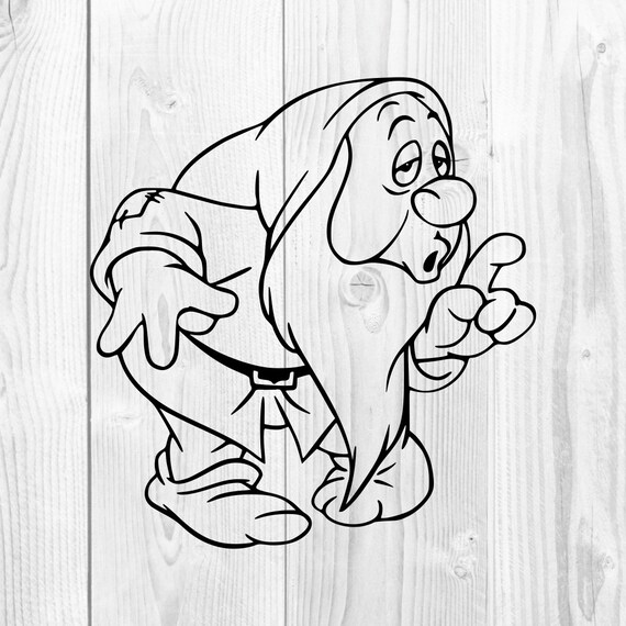 Sleepy Dwarf Snow White V2 Disney Graphics Svg Dxf Eps Png Cdr Etsy 日本