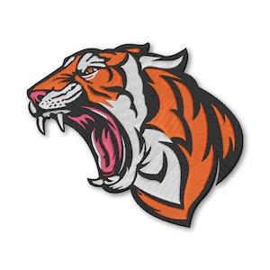 Angry Tiger Embroidery Machine Design pattern digital download pes file