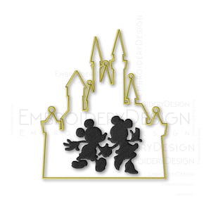 Castle Mickey and Minnie mouse Embroidery Machine Designs Love Heart Instant Digital Download Pes File