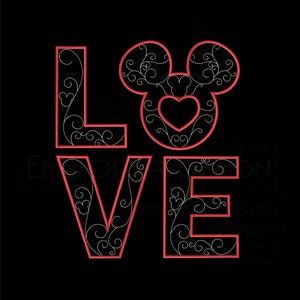 Love Mickey Valentines day Hearts Embroidery Machine Designs Heart Instant Digital Download Pes File