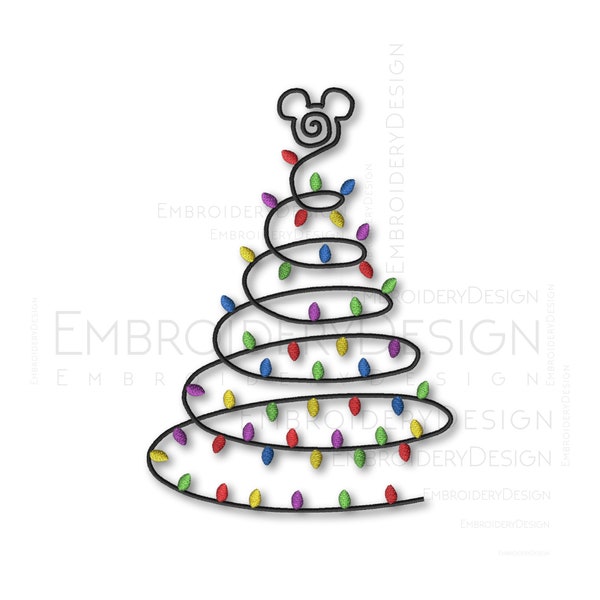 Mickey Mouse Christmas Tree Embroidery Machine Designs mickey mouse Pes design Pattern
