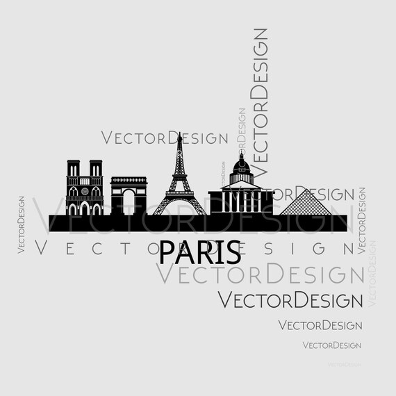 Download Free Paris Skyline V3 Graphics Svg Dxf Eps Png Cdr Ai Pdf Vector Etsy SVG Cut Files