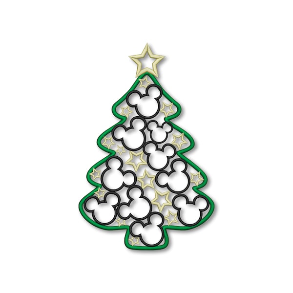 Mouse Heads Christmas trees Embroidery Machine Designs Instant Digital Download Pes File New Year Swirls