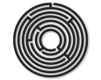 Maze labyrinth circular Embroidery Machine Designs Instant Digital Download Pes File