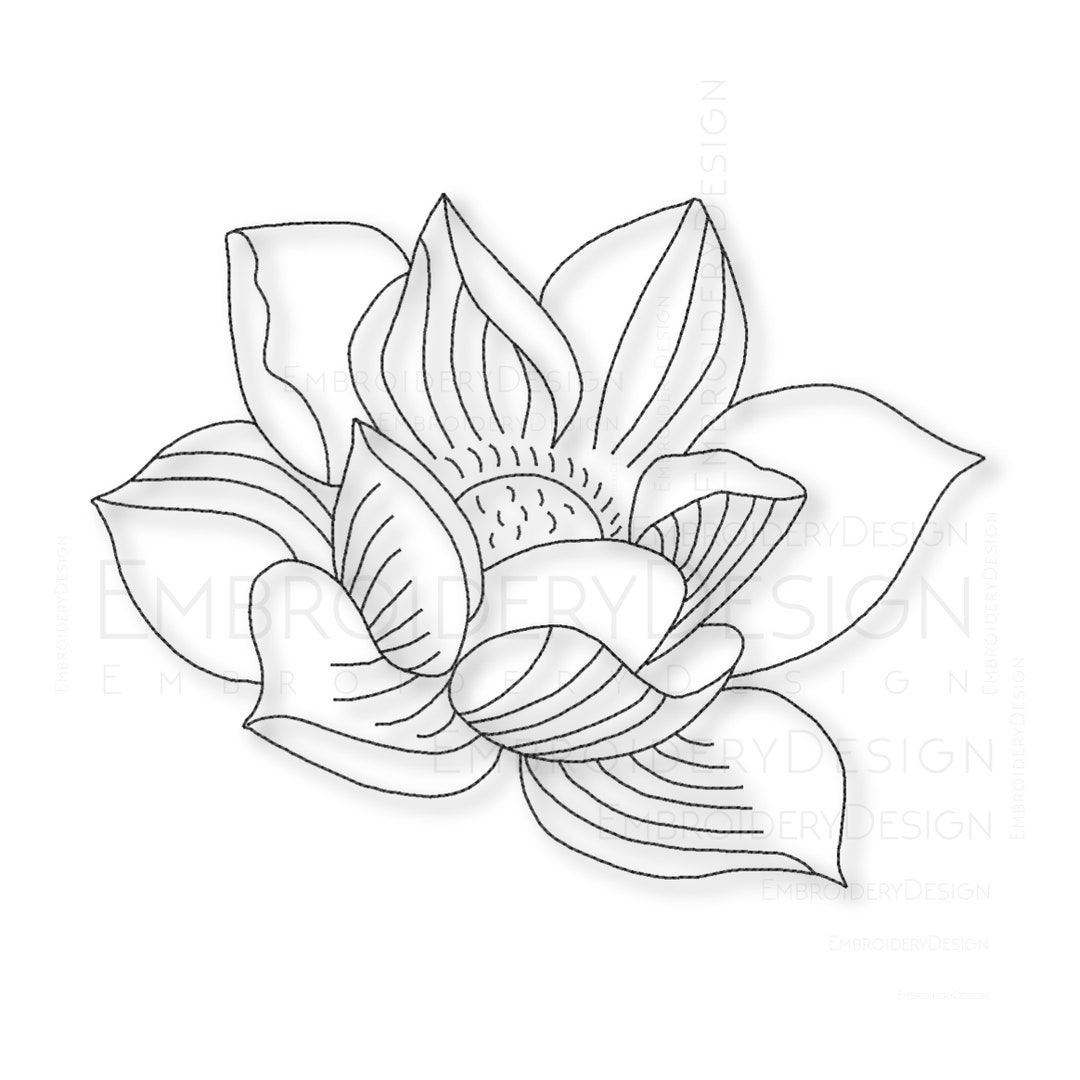 Lotus Flower Embroidery Machine Designs Pes Design Pattern - Etsy
