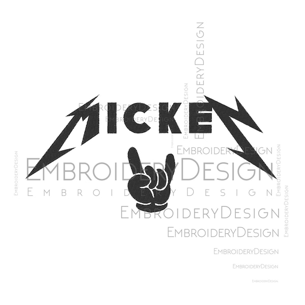 Rock and Roll Mickey Maus Stickdatei Maschinendesigns Instant Digital Download Pes Datei