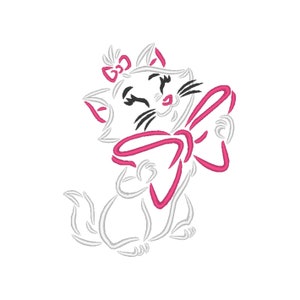 Archivo de diseño de máquina de bordar de gato, patrón de descarga digital pes