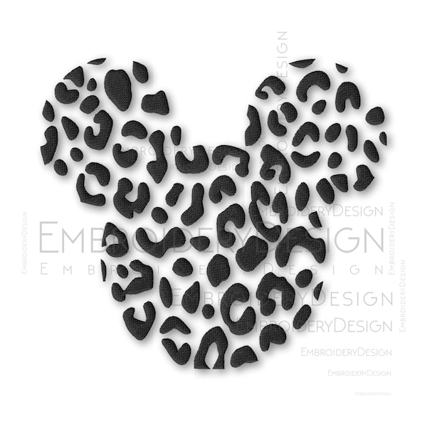 Mickey Mouse cheetah leopard Embroidery Machine Designs Instant Digital Download Pes File