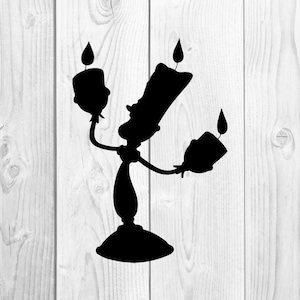 Lumière La bella e la bestia Grafica SVG Dxf EPS Png Cdr Ai Pdf Arte vettoriale Clipart download immediato Taglio digitale File di stampa