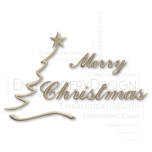 Merry Christmas Tree v4 Embroidery Machine Designs Instant Digital Download Pes File